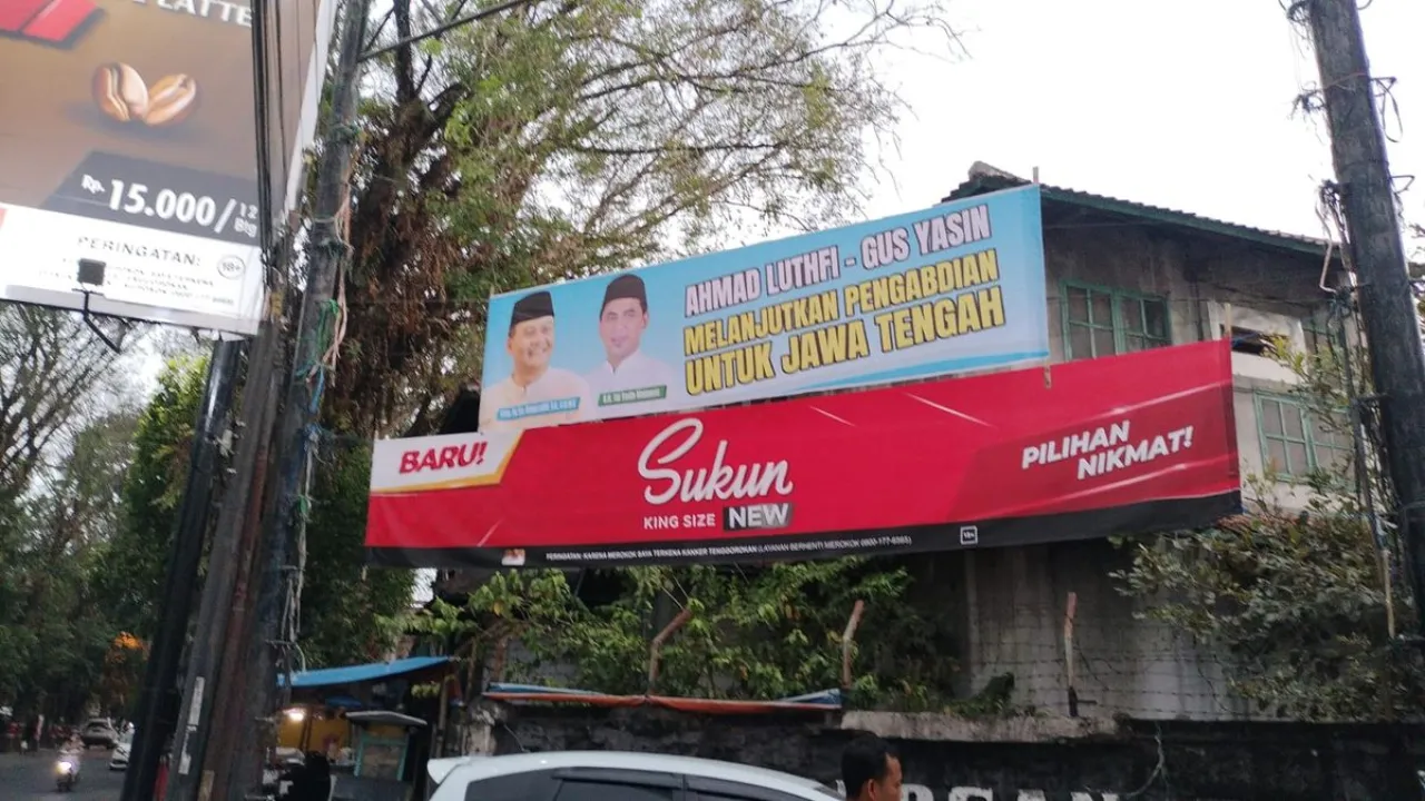 Duet Maut! Beredarnya Spanduk Bergambar Luthfi Dan Taj Yasin Di Kota Semarang